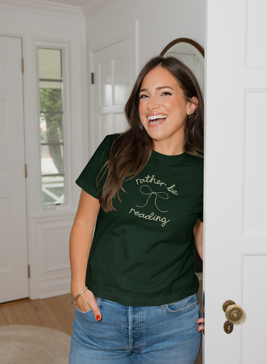Rather Be Reading Tshirt - Green